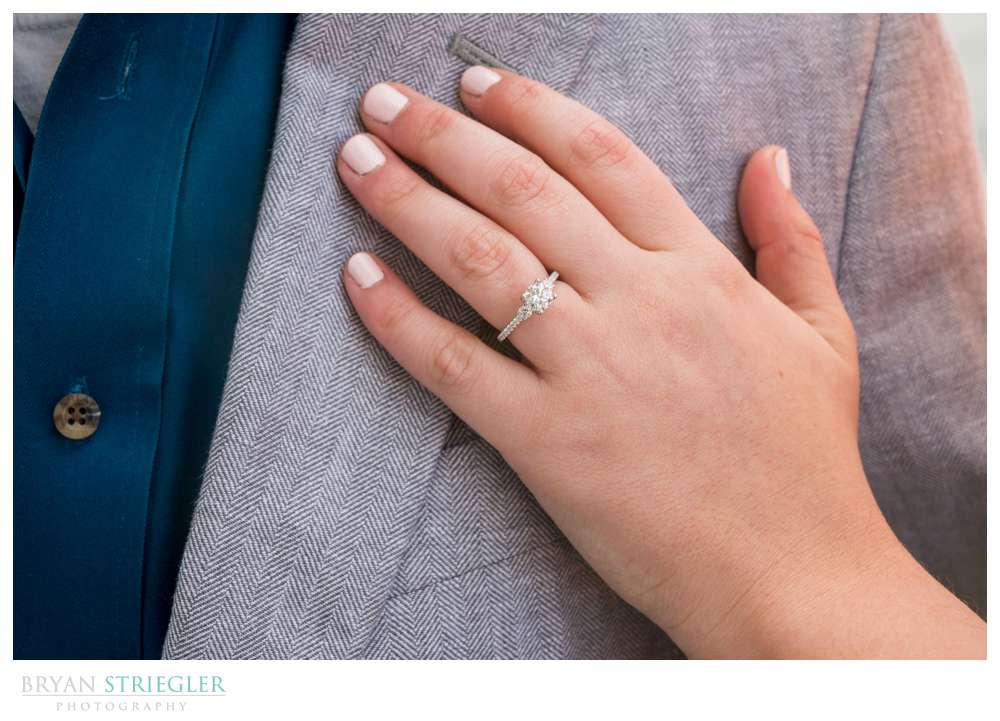 close up of engagement ring